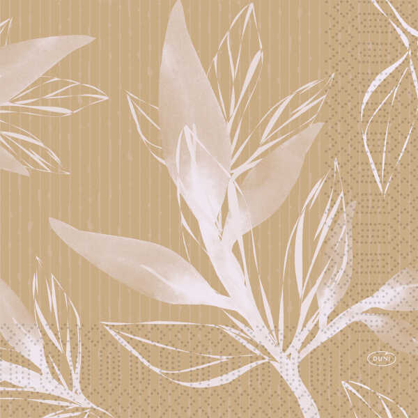 Duni Servietten 33x33 "Eco Leaves" 250 Stck. 3lg Tisch Deko Buffet Café Bar