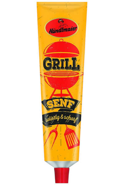 Händlmaier Grillsenf 200 ml Tube Senf Wurst Grillen BBQ süß-scharf