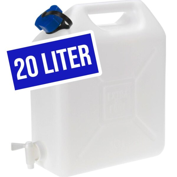 Wasserkanister 20 Liter Kunststoff mit Hahn Kanister Trinkwasserkanister Camping