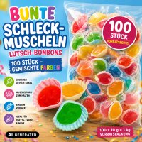 Bunte Schleck-Muscheln 100 Stück –...