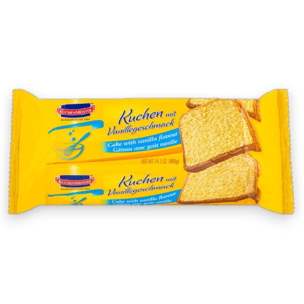 KuchenMeister Kuchen mit Vanillegeschmack 400g – Saftiger Rührkuchen mit feiner Vanillenote