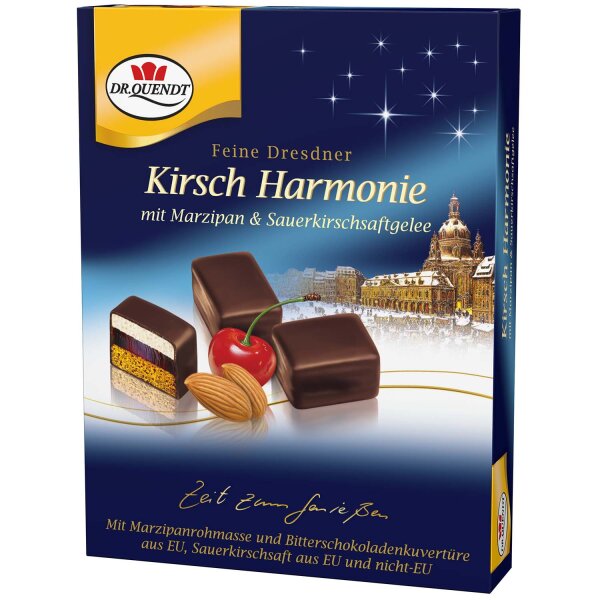 Dr. Quendt Feine Dresdner Kirsch-Harmonie 150 g – Konfekt mit Marzipan, Kirschgelee und Zartbitterschokolade