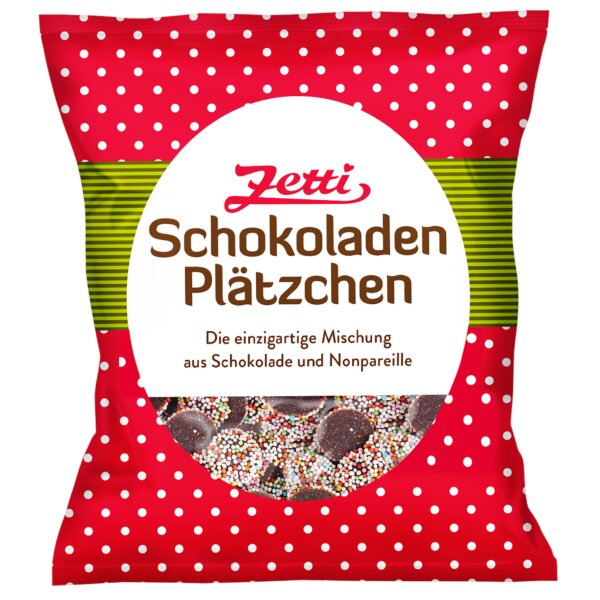 Zetti Mini Schokoladenplätzchen – Klassischer Schokoladengenuss mit Nonpareille 150g Beutel