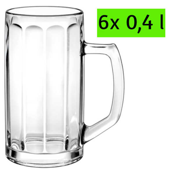 6x Bierkrug BREMA 0,4 l Bierseidel Füllstrich Bier Glas Borgonovo Oktoberfest
