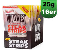 16x Wild West Steak Strips Beef Jerky ORIGINAL 25g