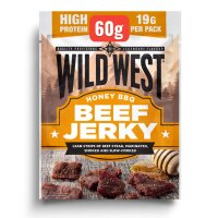 16x Wild West Honey BBQ Beef Jerky 60g – Süß-würziger Rindfleisch-Snack mit Honig & BBQ-Geschmack