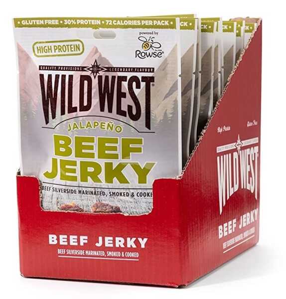 Wild West Beef Jerky Jalapeno 16x 60g Trockenfleisch Jerk Box