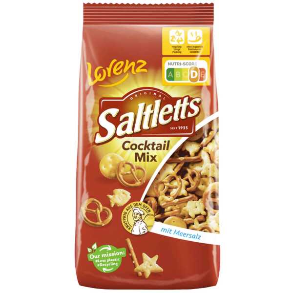 Saltletts Cocktail Mix 600 g Knabbergebäck Mischung Lorenz Snack World
