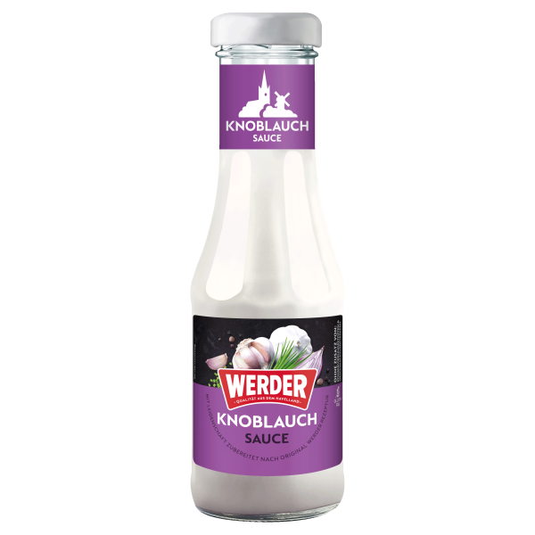 Werder Knoblauch Sauce 250 ml Glasflasche Feinkost Grillen BBQ Ketchup
