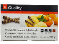 TGQ Waffelröllchen mit Schoko 200x  4,7g (940g) Waffel Eis Dekoration Hohlhippen