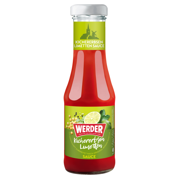 Werder Sauce Kichererbsen Limetten 250 ml Glasflasche Feinkost Grillen BBQ Ketchup