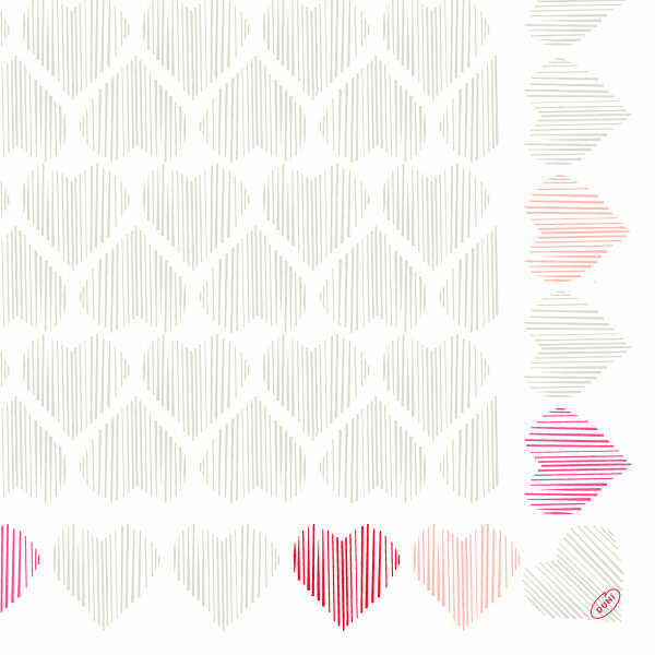Duni Serviette 60 Stck. 40x40 "Amour" Dinner Liebe Tisch Deko Hochzeit