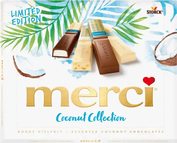 merci Finest Selection Coconut Collection Limited Edition 250g Schokolade Kokos