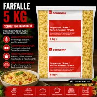 TGE Farfalle Nudeln 5kg Vorrat Pasta Großpackung - Schmetterlingsnudeln aus Hartweizengrieß für Gastronomie
