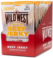 Wild West Beef Jerky, 12 x 25g Honey BBQ Rinderfleisch, Beef Jerky high Protein Trockenfleisch, Protein Snack