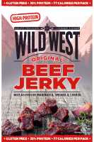 Wild West Beef Jerky, 12 x 25g Original Rinderfleisch, Beef Jerky high Protein Trockenfleisch, Protein Snack