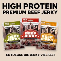 12x Wild West Beef Jerky Original 25 g Trockenfleisch Protein Snack Vorrat