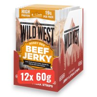 12x Wild West Honey BBQ Beef Jerky 60g –...