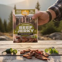 Wild West Jalapeño Beef Jerky 60g – Scharfer Trockenfleisch Snack mit Jalapeño und BBQ-Würze