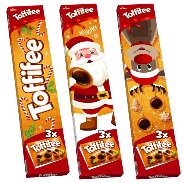 1x Toffifee Weihnachten 3×15er Pack - 3 Designs (nicht frei wählbar) 375g