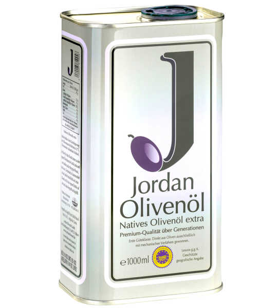 Jordan Olivenöl natives Olivenöl extra Kanister 1 Liter Handernte kalt extrahiert