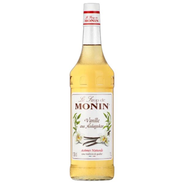 MONIN Vanille Sirup 1 L – Vanille aus Madagaskar für Kaffee, Cocktails & Desserts