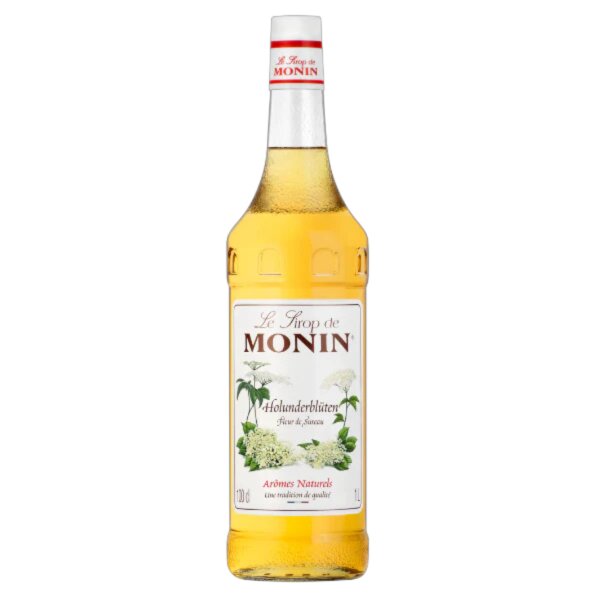 MONIN Holunderblüte Sirup 1 L – Holunderblütensirup für Hugo, Cocktails & Limonaden