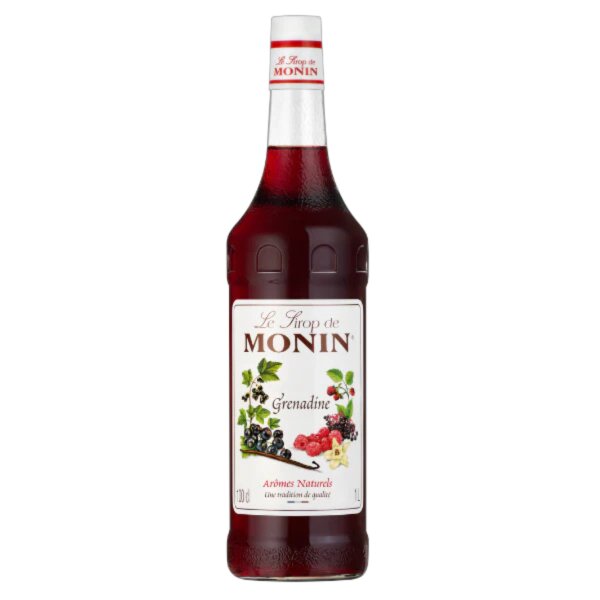 MONIN Grenadine Sirup 1 L – Rote Beeren & Vanille für Cocktails und Mocktails