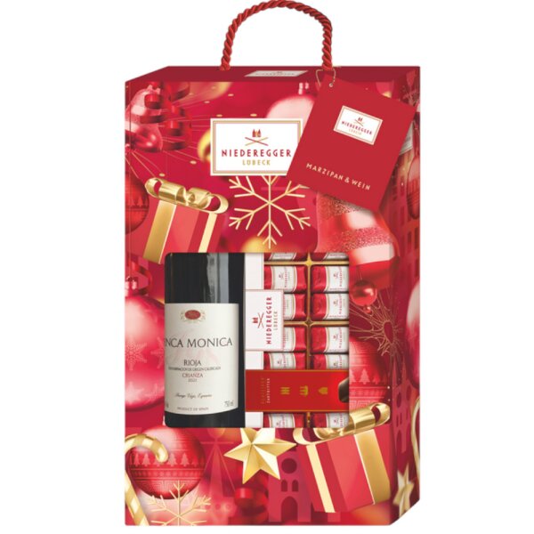 Niederegger Marzipan & Rotwein Geschenkset – Edelpralinen mit Zartbitter & Rotwein (950 g)