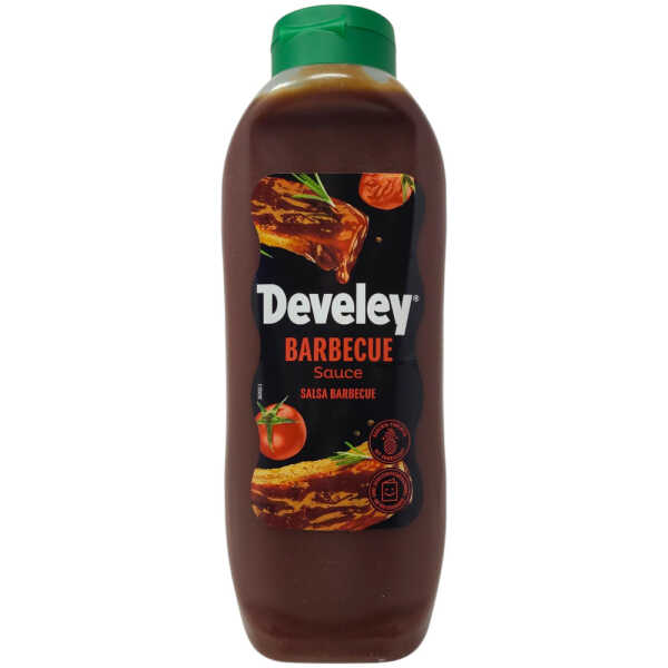 Develey Rauchig-milde Barbecue Sauce 875 ml Kopfstandflasche Grillsauce