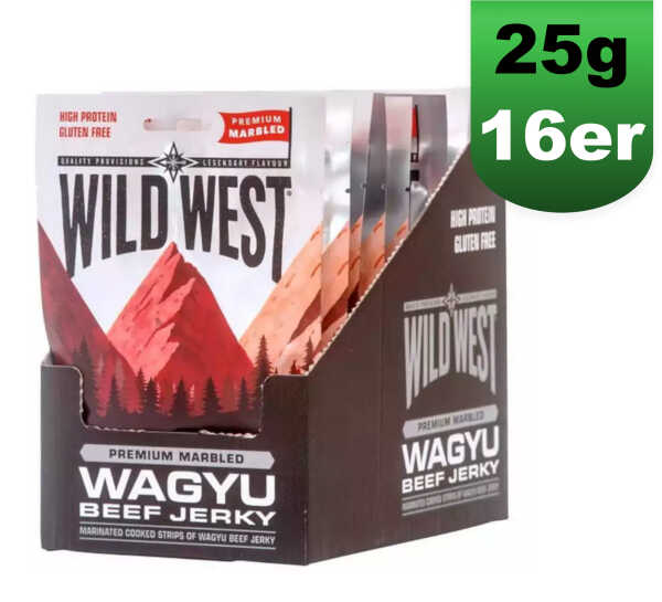 Wild West Wagyu Beef Jerky Trockenfleisch Rind 16x 25g