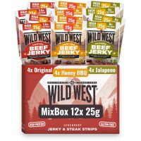 Wild West Beef Jerky Mix Box 12er – 3 Sorten...