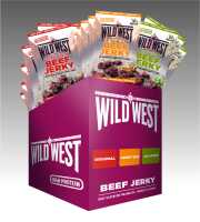 Wild West Beef Jerky Mix Box 25g - 12er Pack (12 x 25 g) Trockenfleisch vom Rind - Getrocknetes High Protein Dörrfleisch | beinhaltet 3 Sorten ORIGINAL, HONEY BBQ, JALAPENO