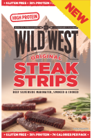 Wild West Beef Jerky Mix Box 25g - 12er Pack (12 x 25 g) + SPORTSBAG Trockenfleisch vom Rind - STEAK, WAGYU, ORIGINAL, HONEY BBQ, JALAPENO