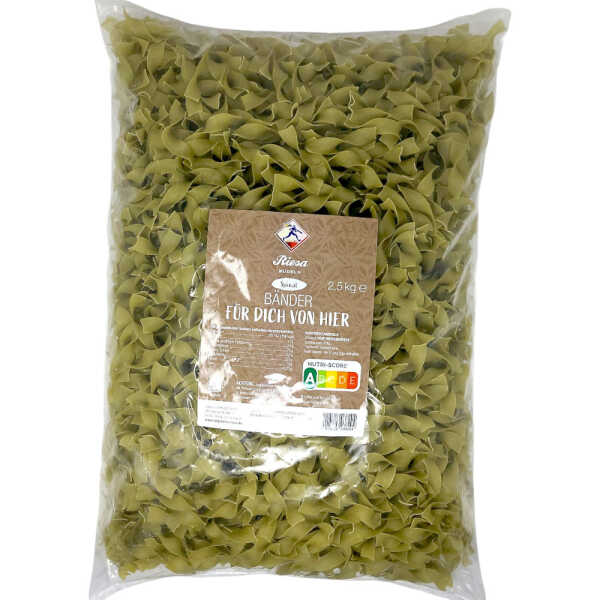 Riesa Nudeln Spinat Bänder 2,5 kg Vorratspack Bandnudeln Pasta Gastro