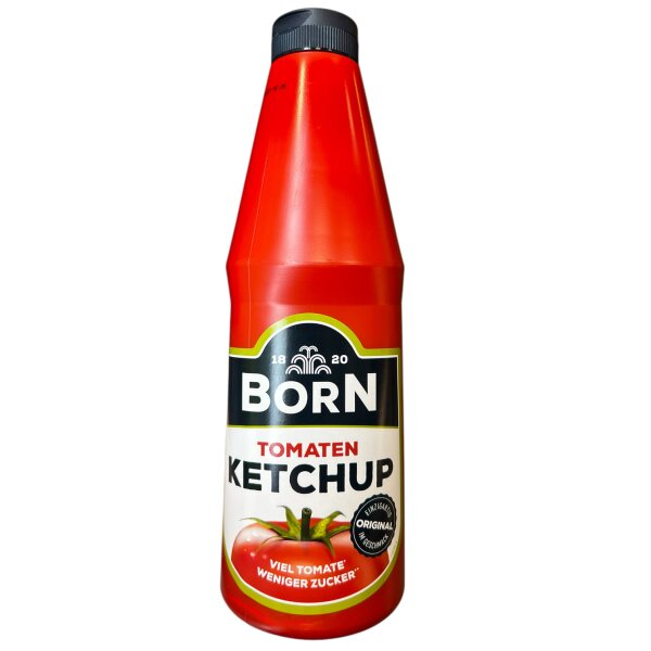 Born Tomatenketchup 1 Liter – zuckerarm, fruchtig-würziger Ketchup für Gastronomie, Grillen und Snacks