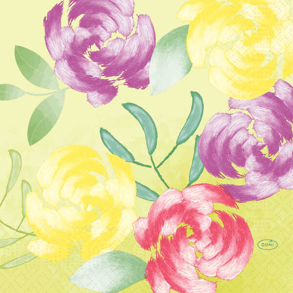 Duni Servietten 50 Stck. 33x33 3lg. Blumen Tisch Deko Floral Hochzeit
