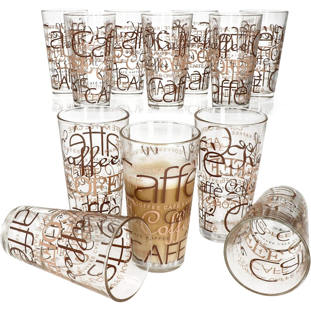 Van Well 12er Set Latte Macchiato Gläser 370ml Glas Kaffee Café, 34,99 €