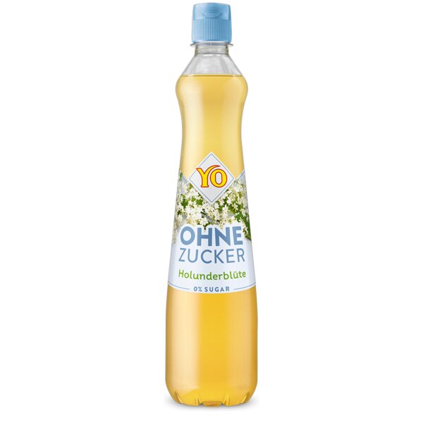 YO Sirup Holunderblüte ohne Zucker 700ml – Zuckerfreier Holunderblütensirup für Drinks und Cocktails