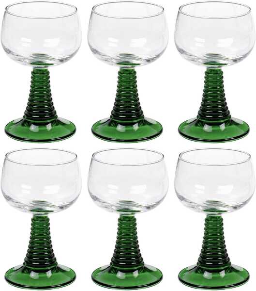6 Römer Römergläser Grün Weingläser Wein Gläser Glas 27 cl 0,2 L Geeicht