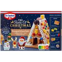 Dr. Oetker Knusperhäuschen Set 403 g Lebkuchenhaus zum Selberbauen mit Zuckerguss & Deko