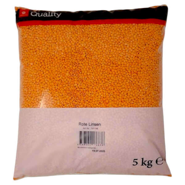 Transgourmet Quality Rote Linsen 5kg Vorrat Gastro Hülsenfrüchte