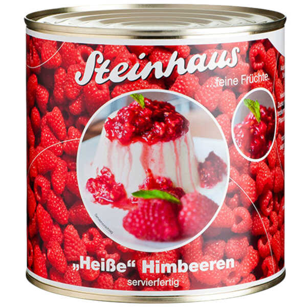 Steinhaus Frucht Konserve Heiße Himbeeren servierfertig 850 ml Eis Topping