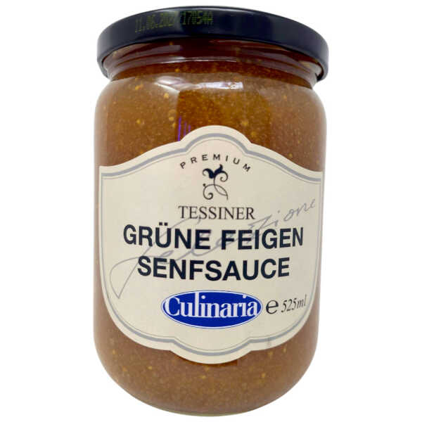 Culinaria Tessiner Grüne Feigen Senfsauce 525 ml Glas Sauce Käse Fleisch