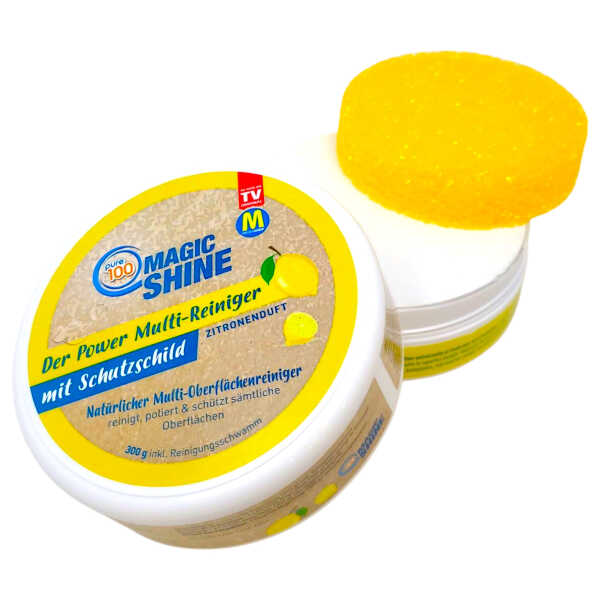 Pure100 MagicShine Allzweckreiniger Power-Multi-Reiniger Zitrone Dose Schwamm