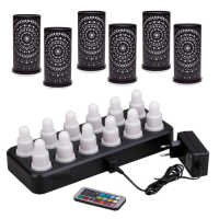 SET Duni LED-Kerzen Warmweiß & Mehrfarbig 12x +...