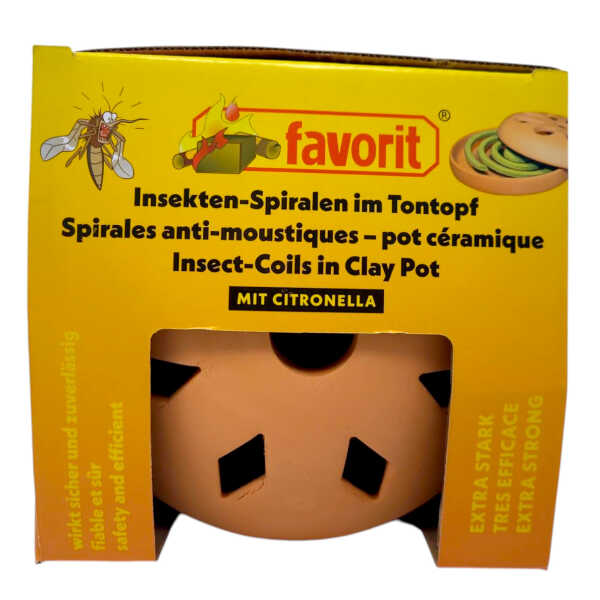 favorit Insekten-Spiralen Citronella mit Tontopf Räuchertopf Insekten Mücken