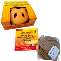 Set Insektenspiralen und Tontopf + Nachfüller Insektenspiralen 10 Stck. Mücken