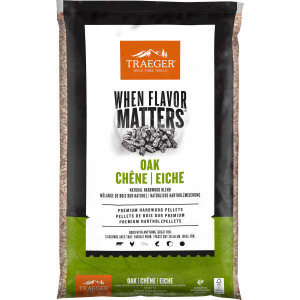 Traeger Hartholz Pellets Eiche FSC 9 kg Beutel BBQ Räuchern Smoken Chips