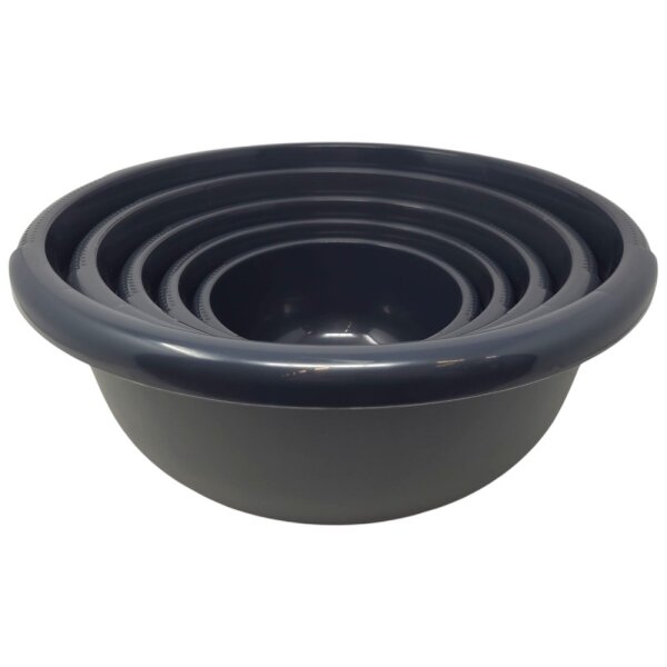 5x Curver Rundschüssel 1,3L 2,5L 4L 6,3L 10,5 L anthrazit Schüssel Kunststoff